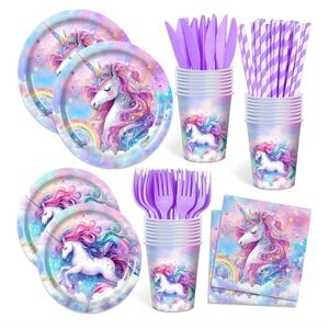 Unicorn Party Supplies  200 Piece Set